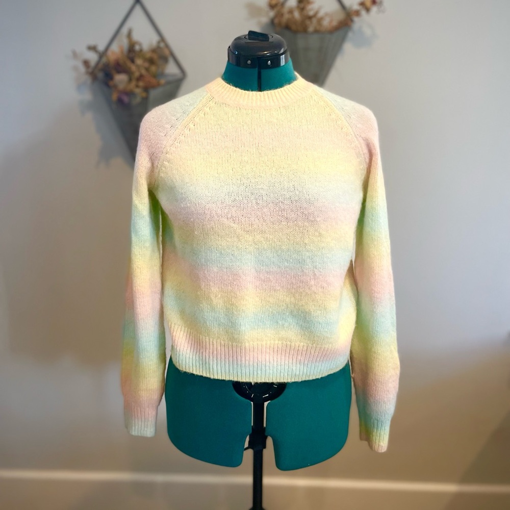 BB Dakota by Steve Madden pullover pastel rainbow sweater